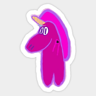 Pink/Purple Princess Unicorn Sticker